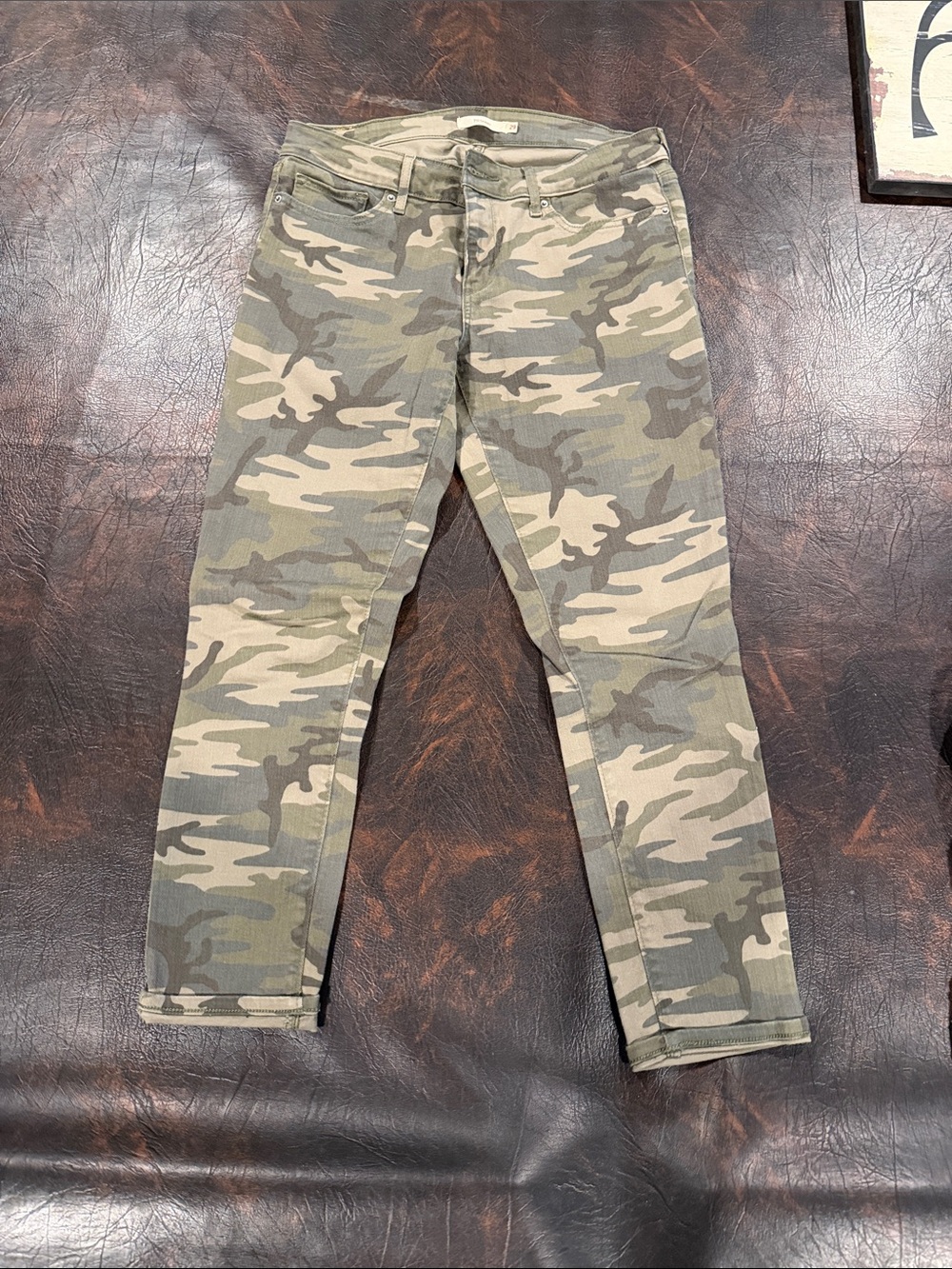 Levi's Olive Green Camo Skinny Jeans 711 Skinny
